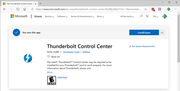 Thunderbolt control center что это