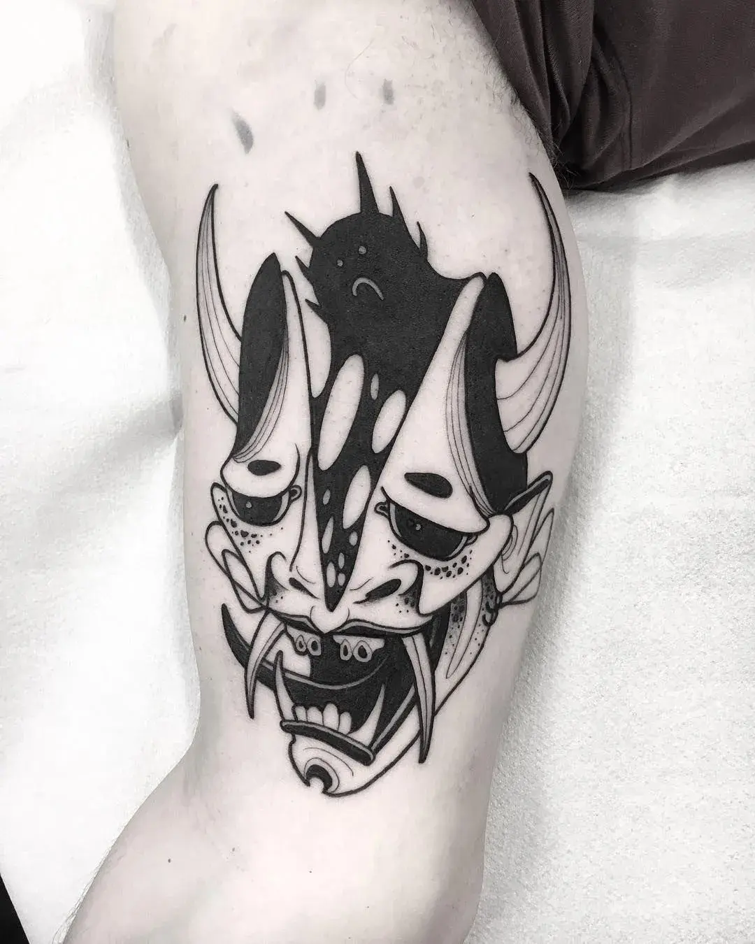 纹身idea丨能面纹身嫉妒与愤怒化身成魔