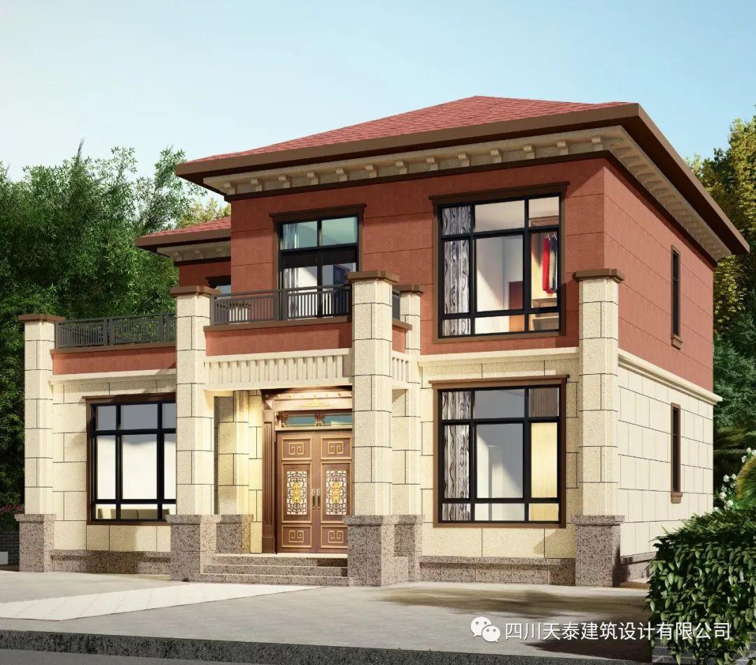 四川内江二层新中式别墅定制设计图纸农村自建小洋房别墅图纸