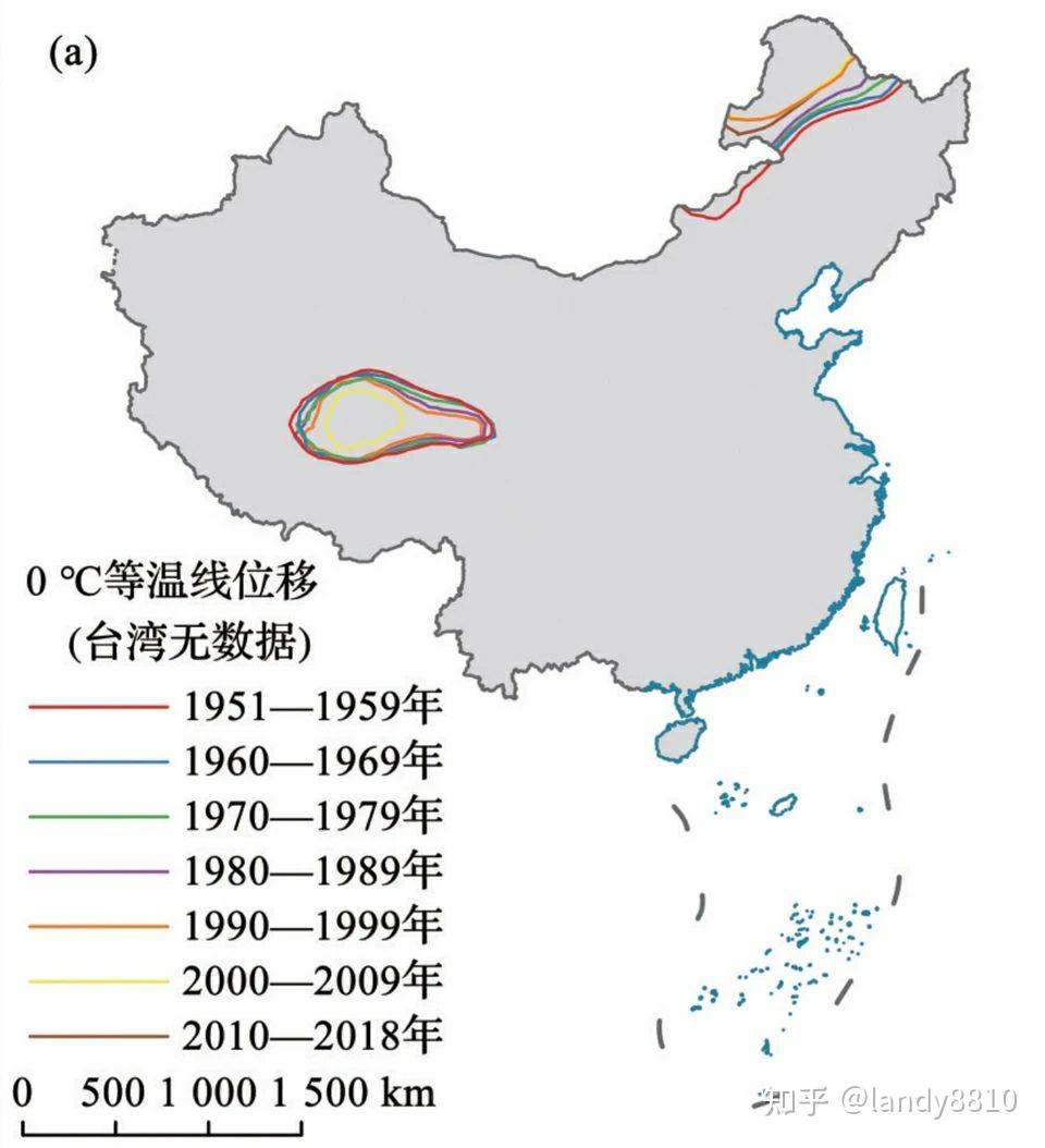 在国内,年均气温零度等温线在哪里?