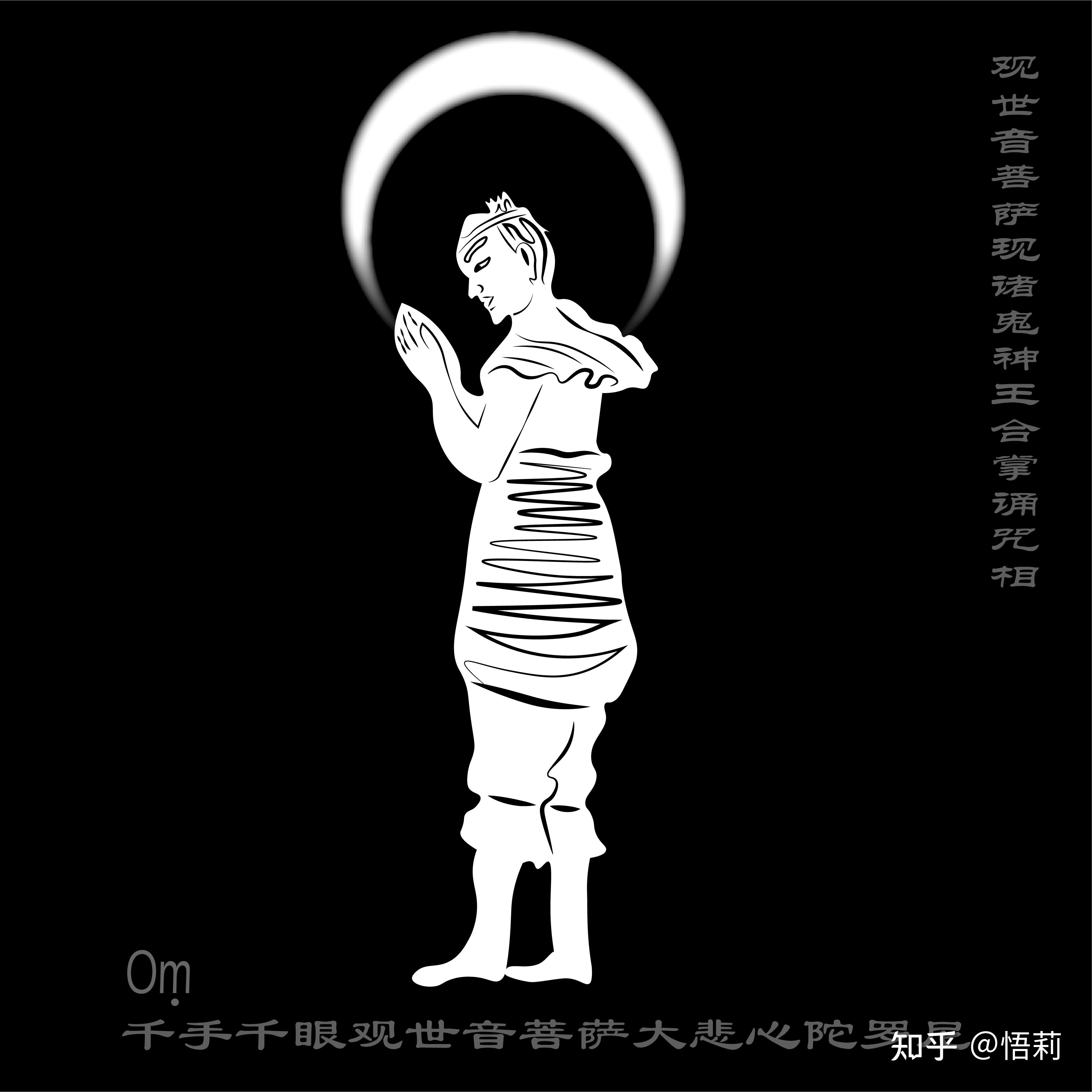 大悲咒绣像临摹黑白画1~10诸行无常 诸法无我 涅槃寂静悟莉