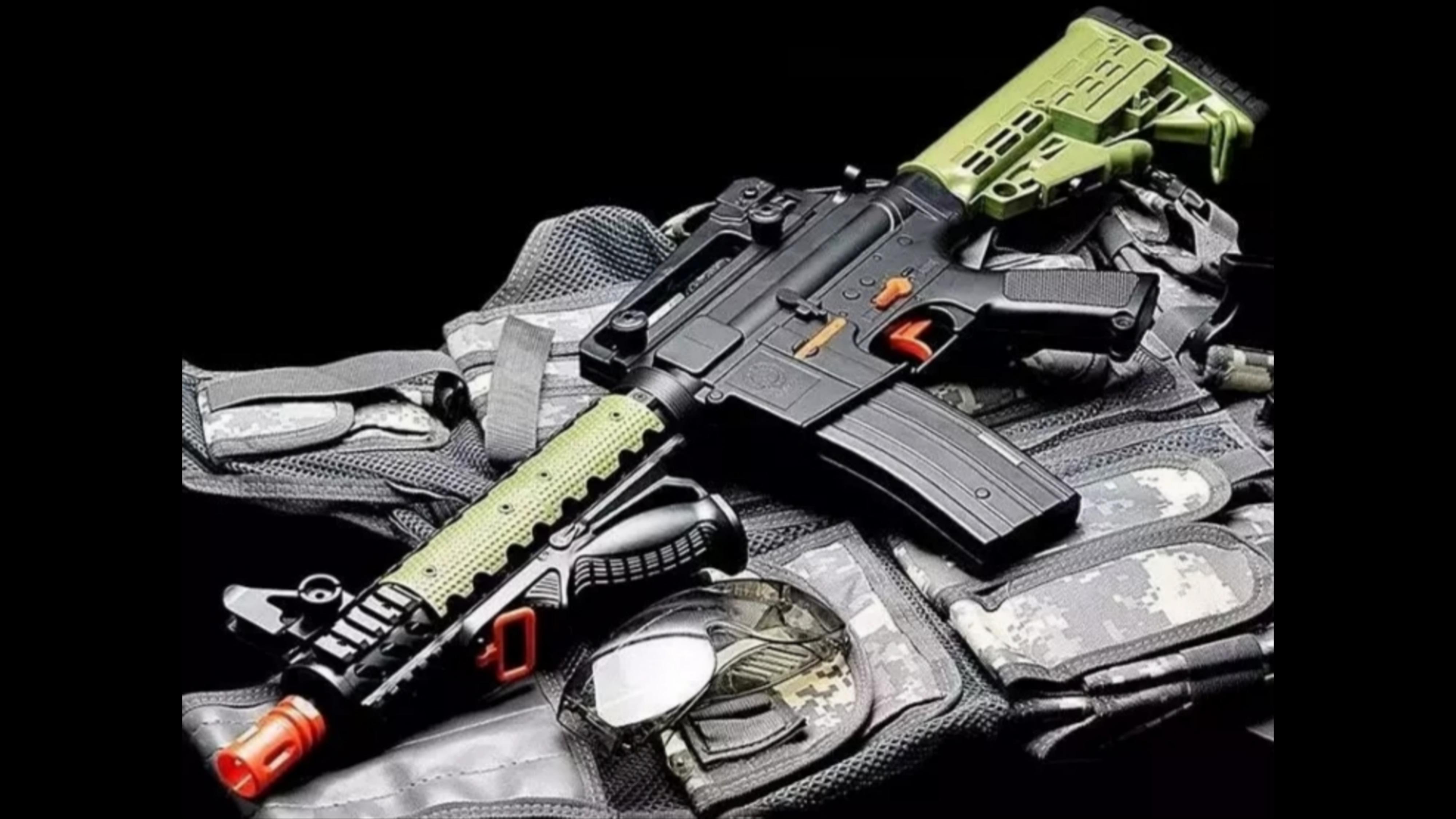 由nwell(新威尔)发售的,以m4类步枪为真枪原型的aeg步枪.