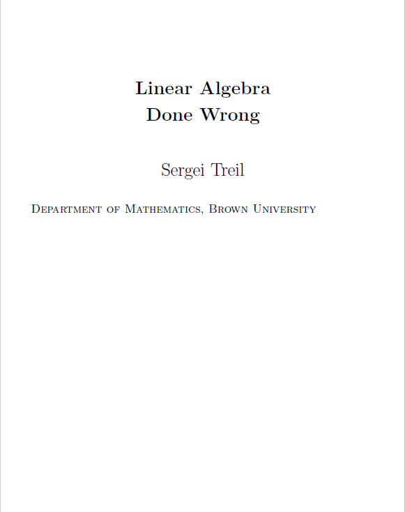 Linear Algebra Done Right linear algebra done right