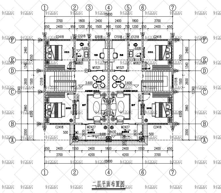 兄弟双拼农村自建房设计图二层 - 知乎