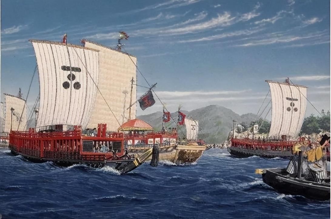 日本战国时代的船都有帆吧为啥看电影玩游戏里面的安宅船关船都没帆大