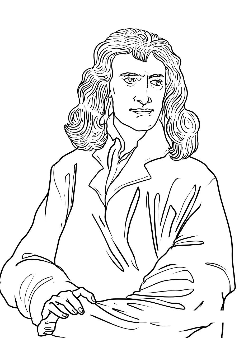 牛顿简笔画卡通图片