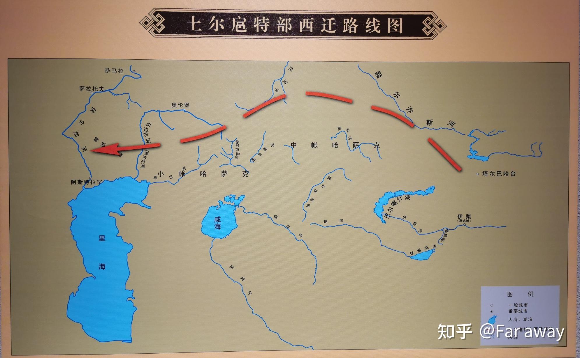 "卫拉特蒙古"的游牧地,由4个部落组成:土尔扈特部,准噶尔部,和硕特部