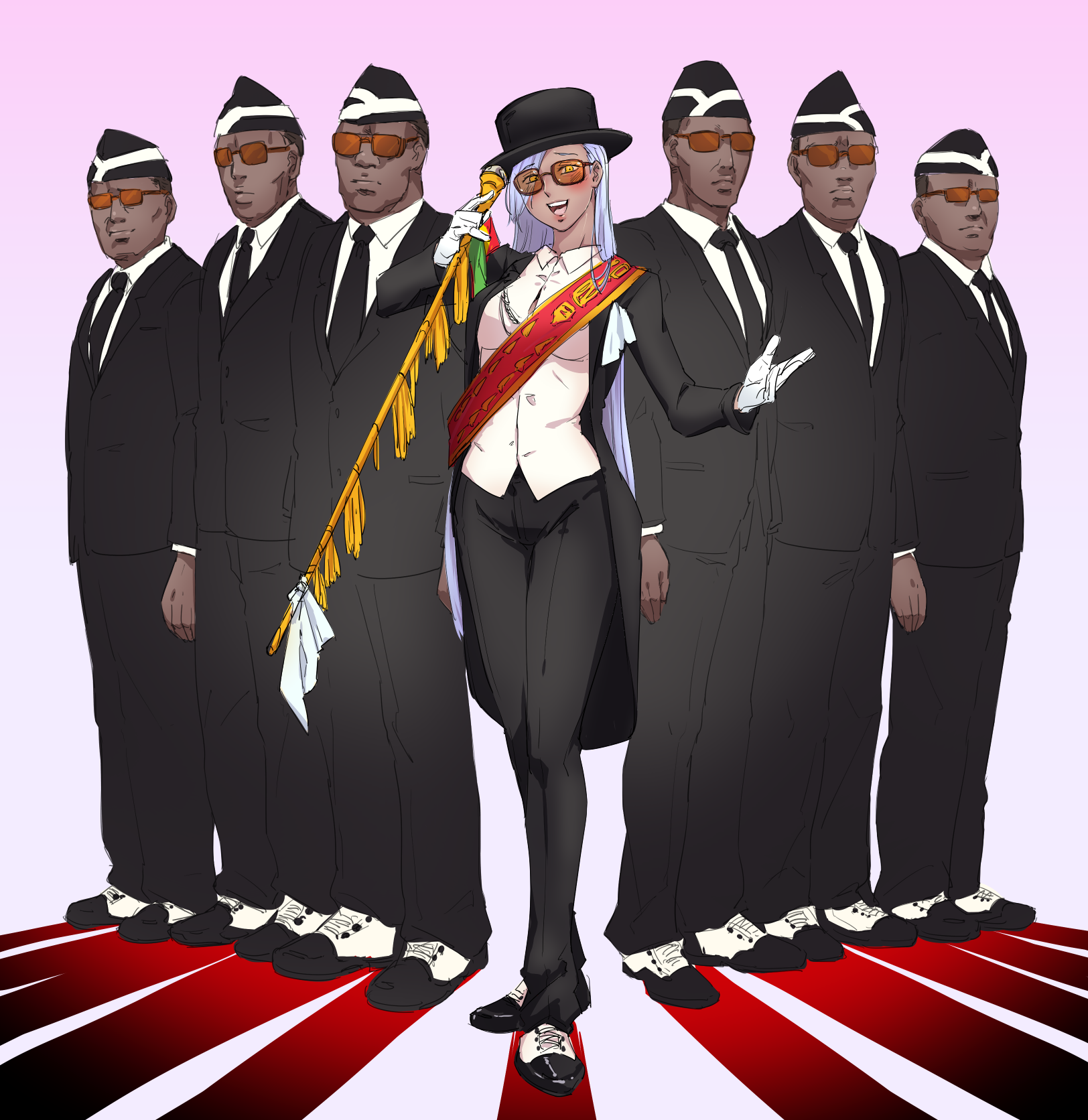 谁能给我提供一下黑人抬棺的娘化图可以吗