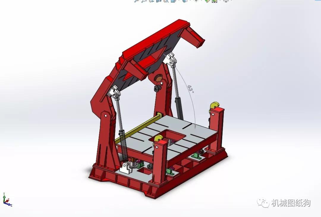 工程機械翻轉式液壓模架25t三維模solidworks