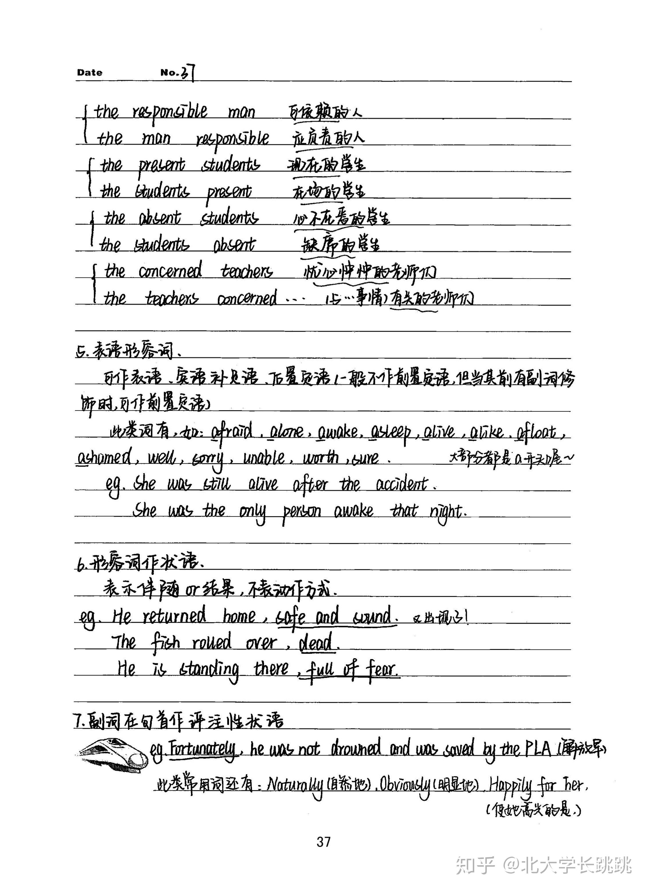 高考英语学霸手写笔记形容词和副词