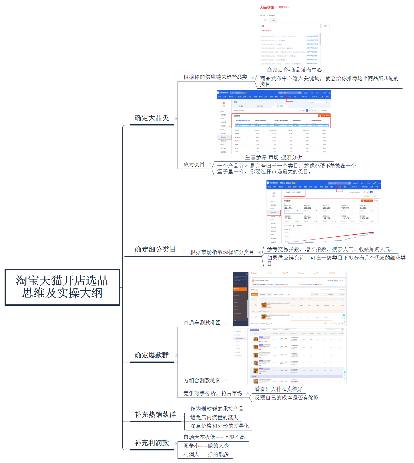 淘宝(天猫)店选品思维导图详解