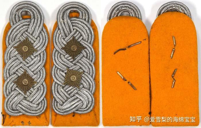 防空兵少校领章肩章由两组银色俄罗斯丝线缠绕成麻花状,在肩章上形成5