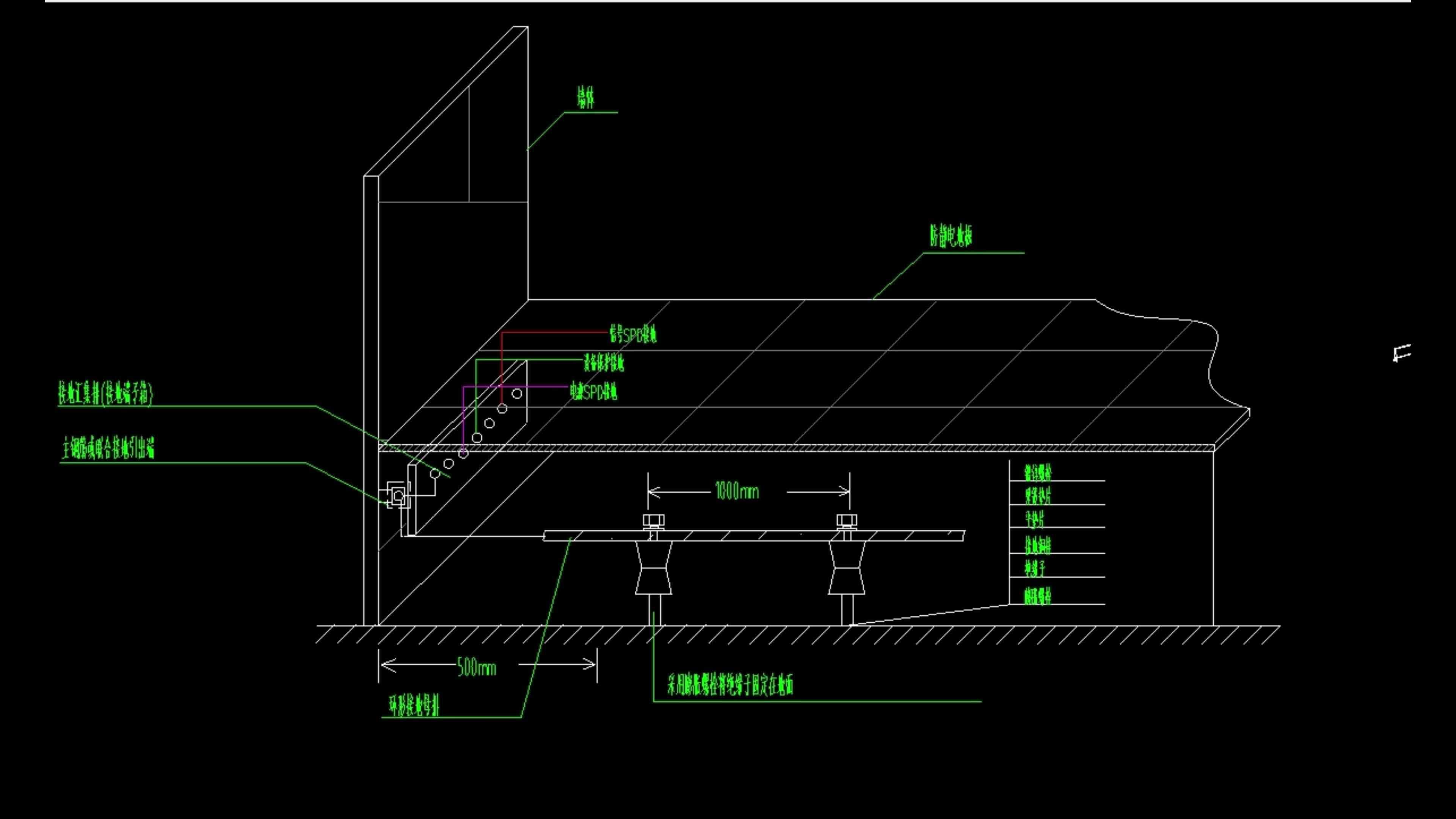 机房工程常用的cad安装大样图,含防雷接地