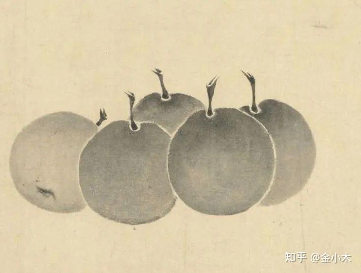 牧溪的很多作品都收藏于日本京都龙光院,例如有:《六柿图》,《水墨