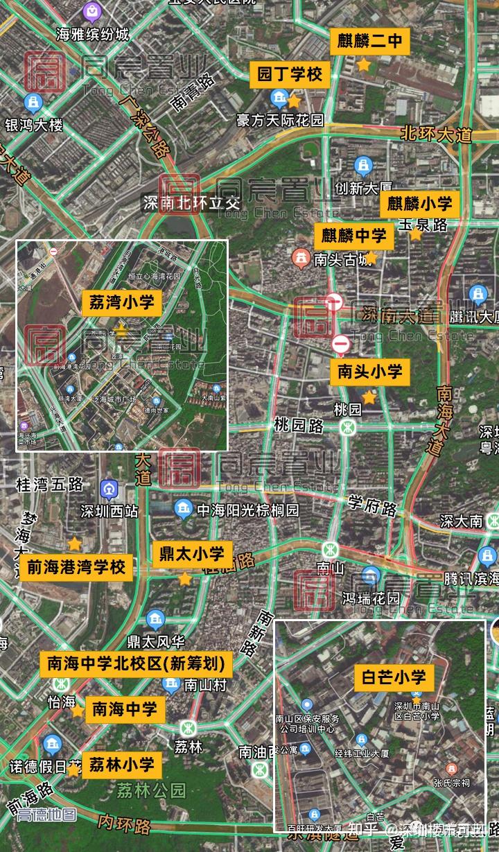 圈与南二外同样知名的南山实验学校集团本部——南山实验集团麒麟中学