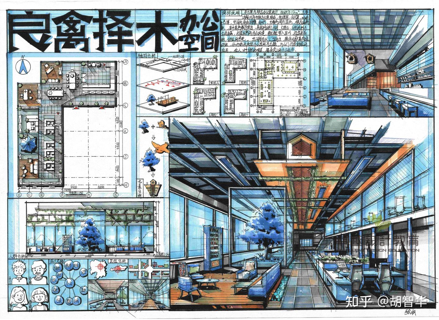 室内考研办公空间设计！！ - 知乎