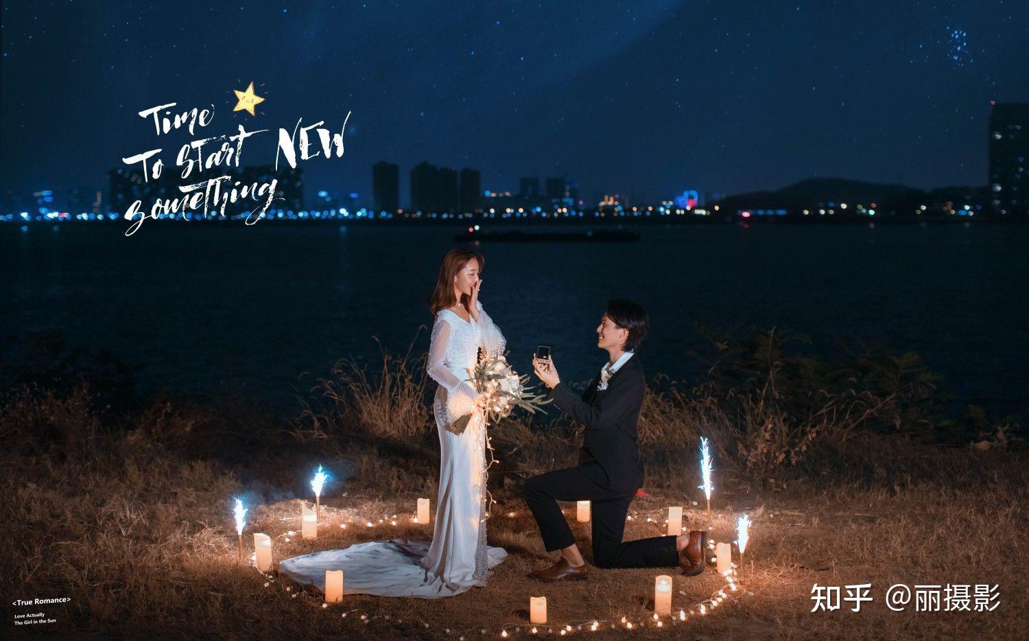 婚纱夜景很适合年轻的情侣拍一组