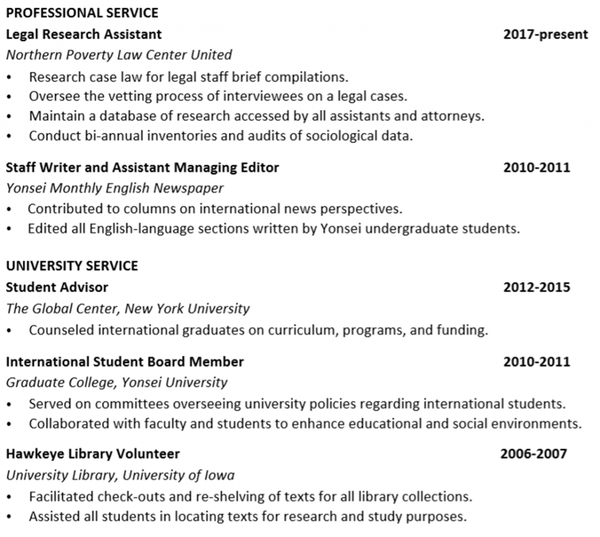 academic projects on resume example