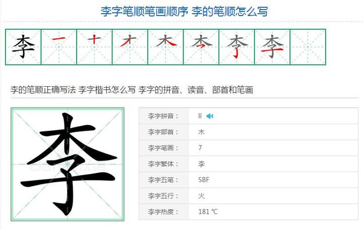 李的筆順怎麼寫李字筆順筆畫順序