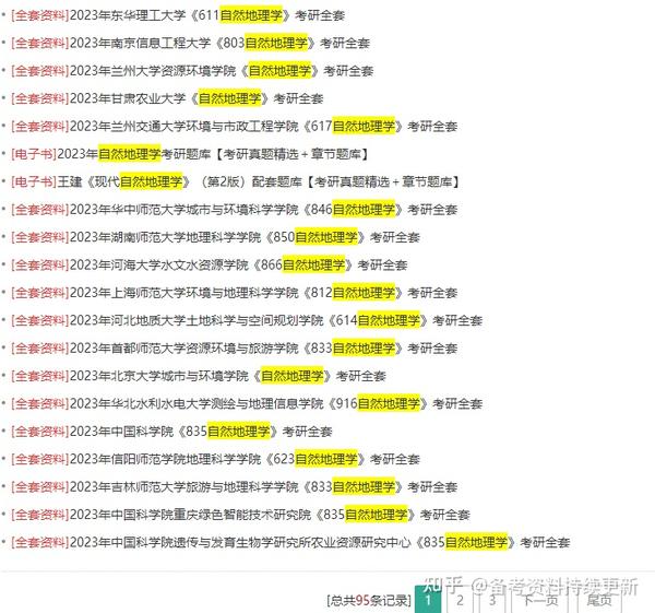 人文地理学自然地理学考研重点笔记复习资料参考书 知乎