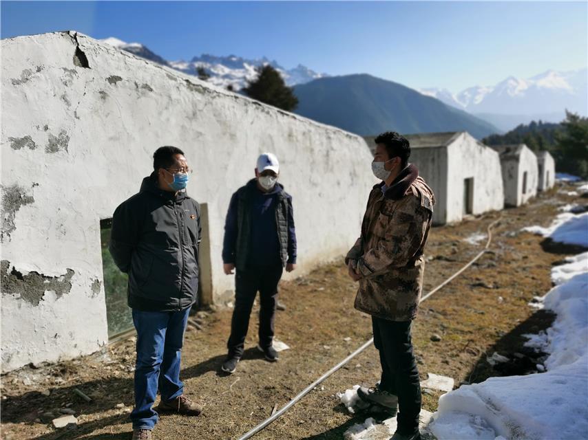 2月6日,吉隆县县长胡红到温室大棚调研蔬菜生产情况. 代玲摄.
