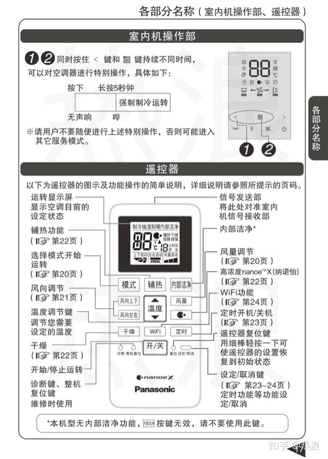 松下空调遥控说明图解图片