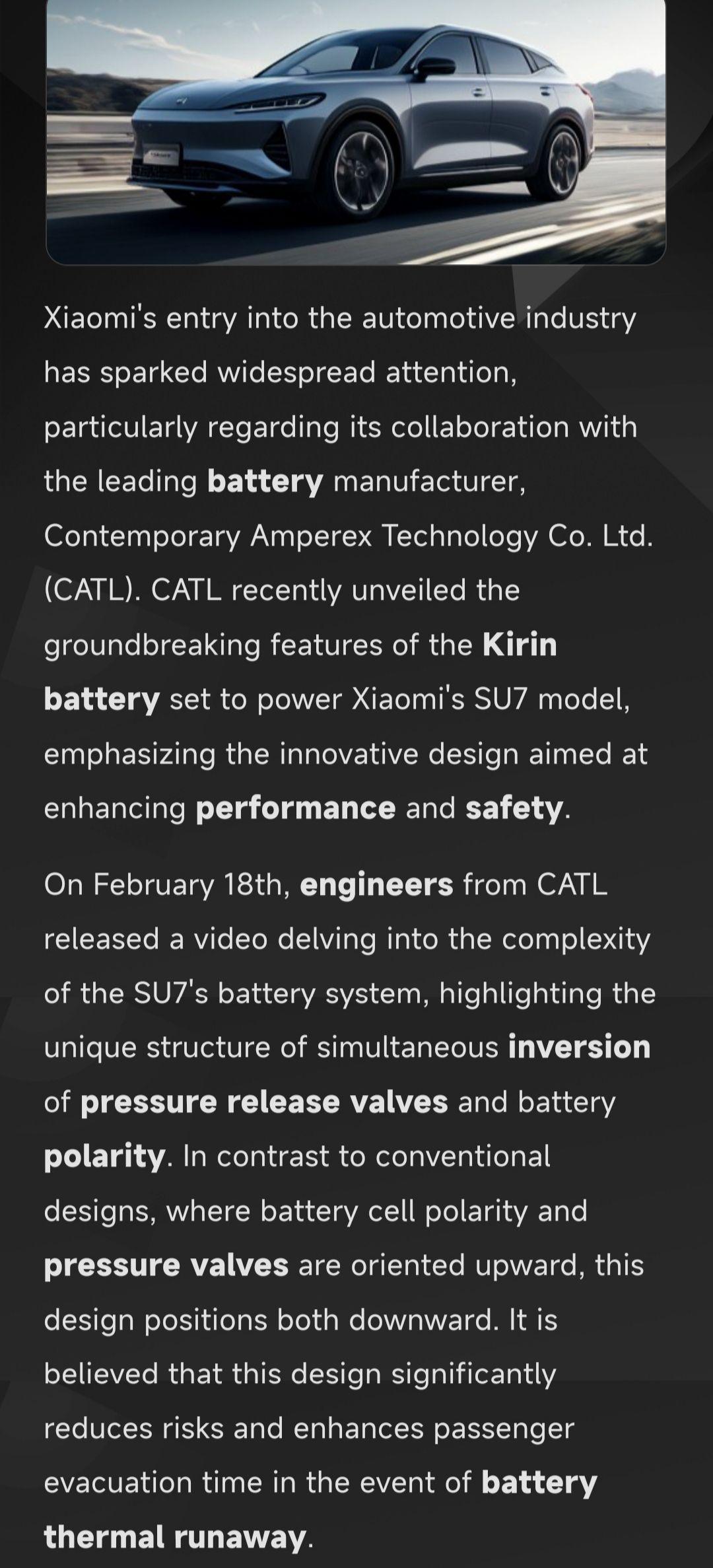 考研英语阅读训练宁德时代揭秘小米su7麒麟电池