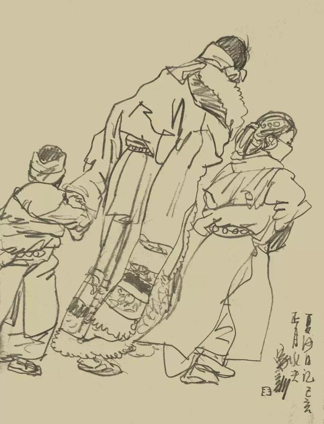 王家训在拉卜楞寺画速写