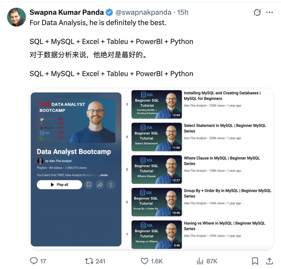 推上大佬强推的数据分析课 - 知乎