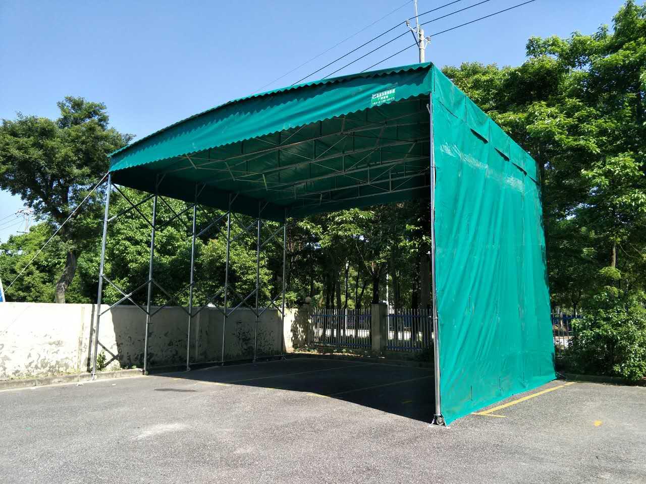 移动折叠雨蓬厂区仓库棚电动推拉雨篷