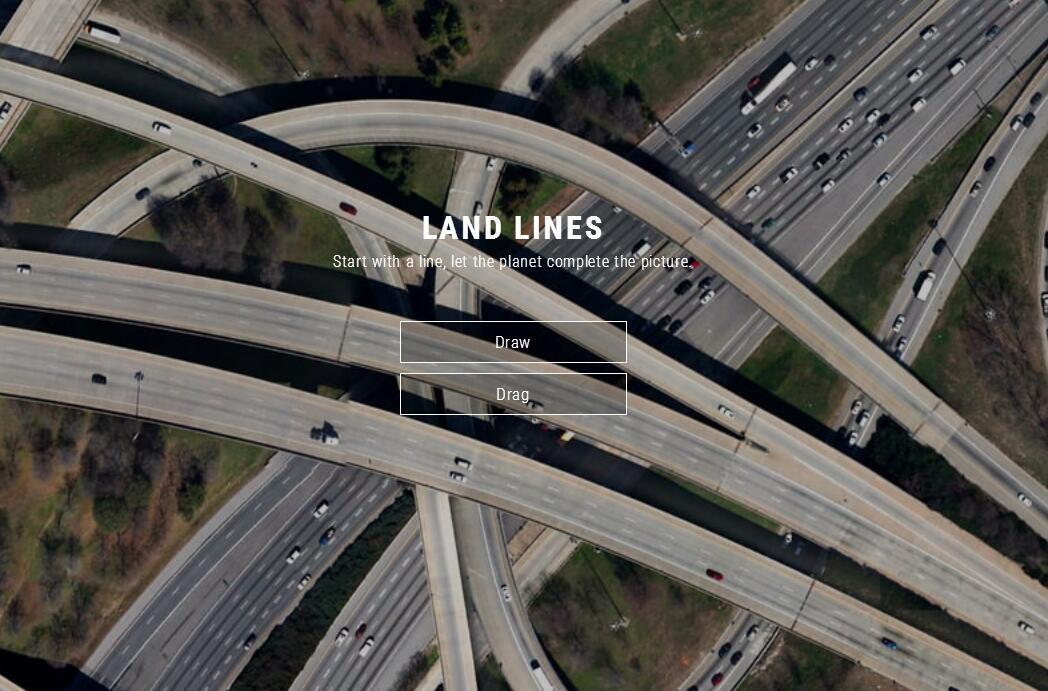 随手画线就能出现匹配出某地卫星图像的网站landlines