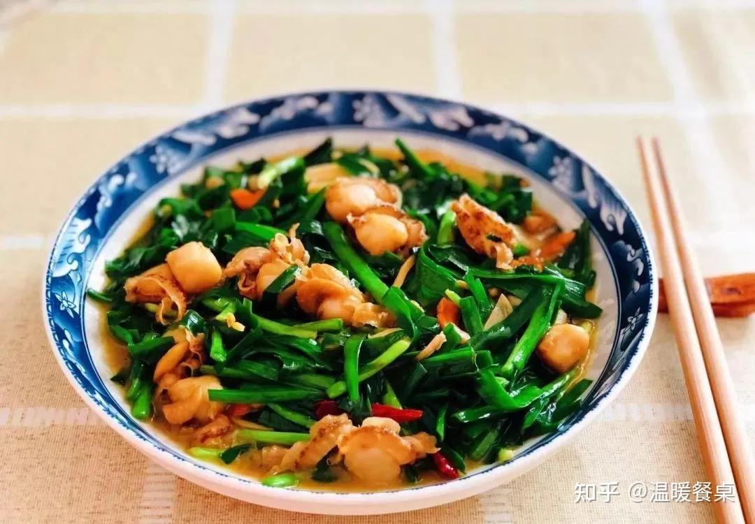 【六,韭菜炒扇贝肉】