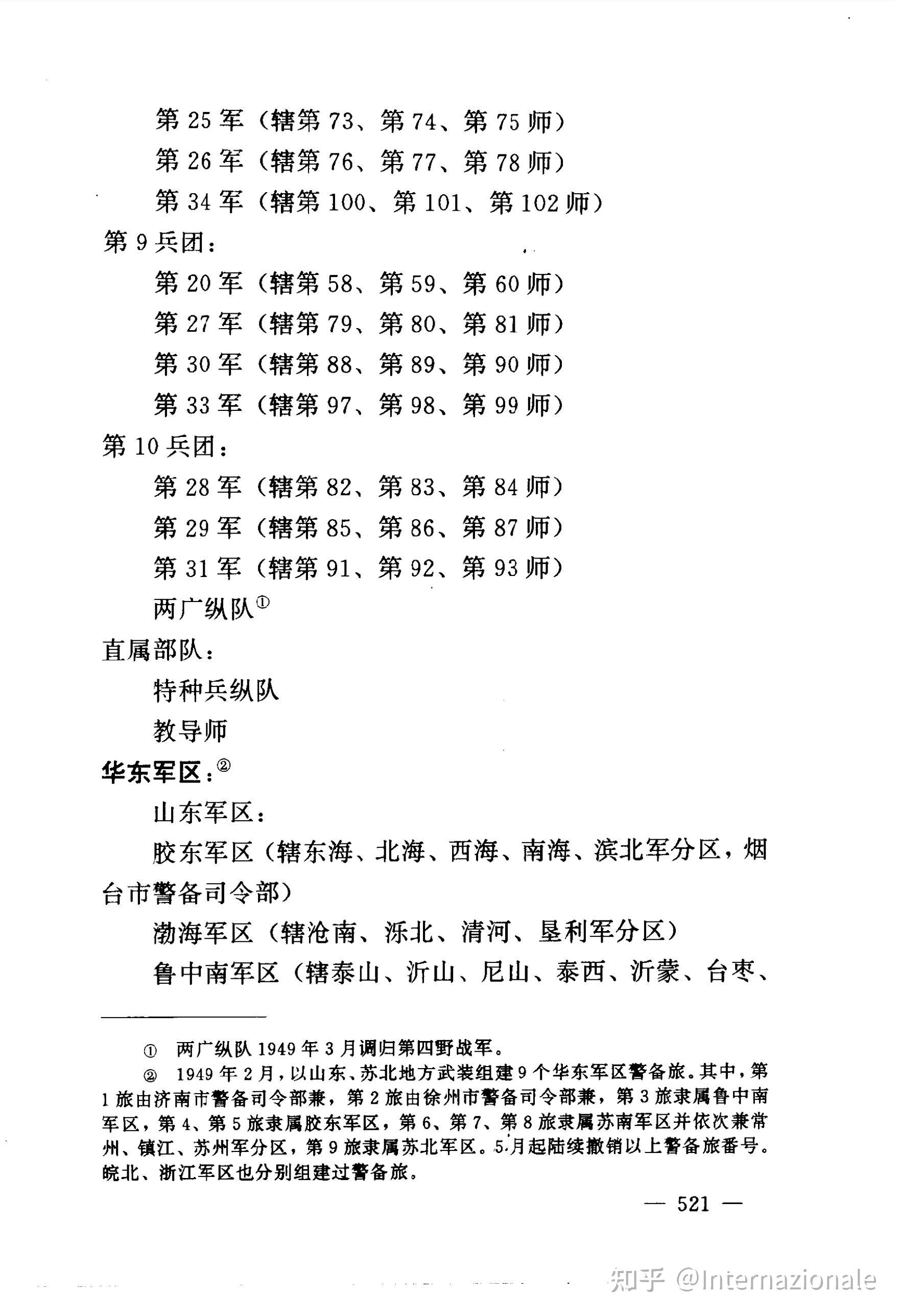 第三野战军战斗序列