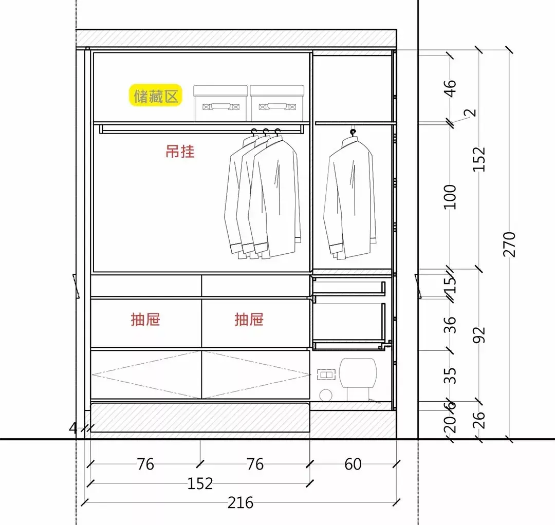 衣柜餐柜硬核设计指南激增3倍收纳还附柜体立面效果图速收