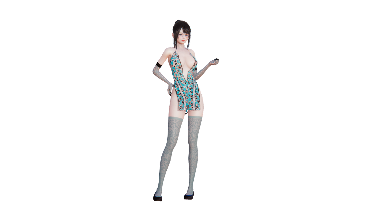 【Ernst的情趣系服装】情趣双色蕾丝旗袍&去除花纹版本旗袍