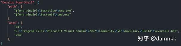 Developer Command Prompt集成到VScode - 知乎