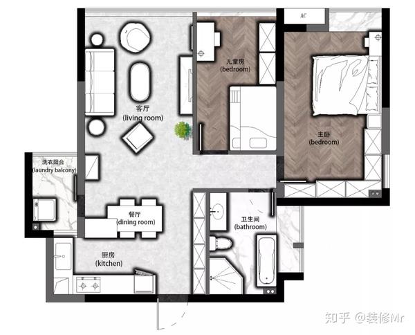 装修效果图丨73㎡法式轻奢风格新房装修,卧室衣柜设计大爱!