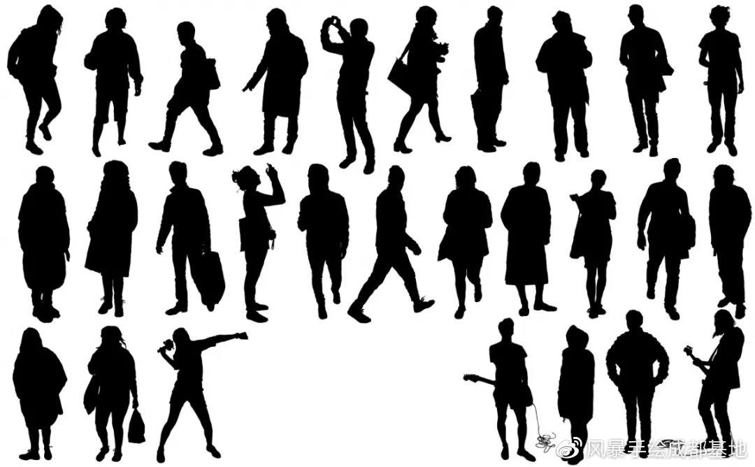 眼前的黑不是黑分析图必备的人物剪影素材分享