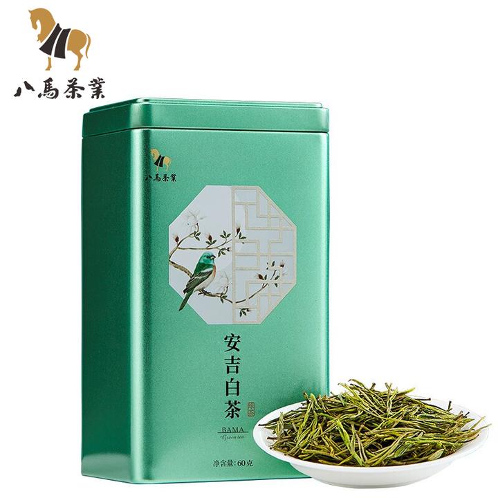 八马茶业 茶叶绿茶 特级安吉白茶 茶叶罐装60克 京东 118.00