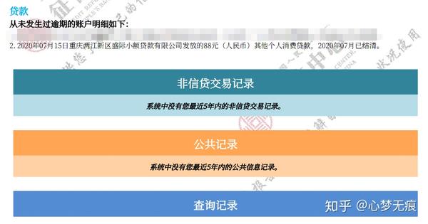 京东白条无逾期上个人征信报告，且用途是小额贷款用于个人消费