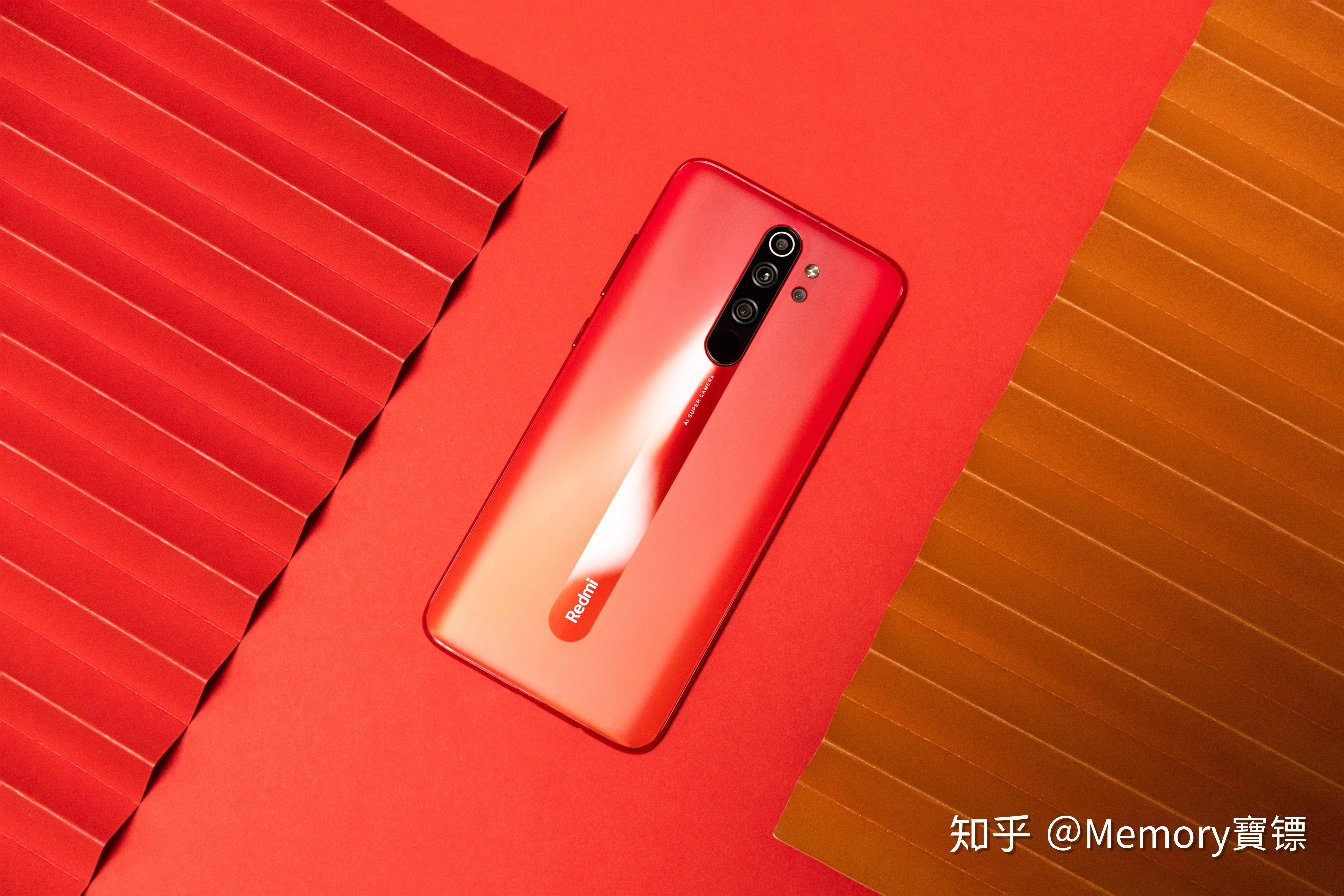 一组redmi note8 pro暮光橙真机实拍图