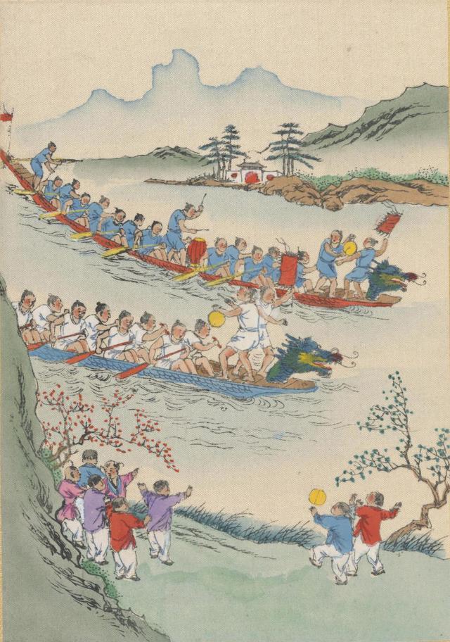 屈原于五月五日投汨罗江,故江陵以此日作竞渡龙舟,又以五色丝缠于角黍