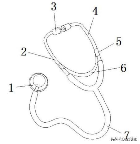 采用胸部固定器,连接空心管和听诊器探头,探头上连接有带手柄的盒,但