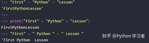 Python中如何将字符串连接在一起 多倍的字符串如何输出 知乎