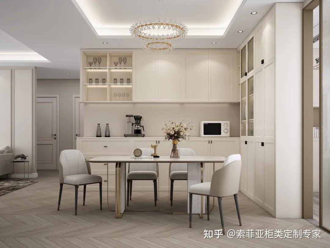 新中式厨房转角橱柜设计效果图2023_装信通网效果图