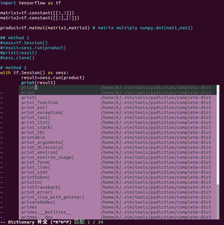 配置Ubuntu16.04LTS的vim74版编辑器支持pyt