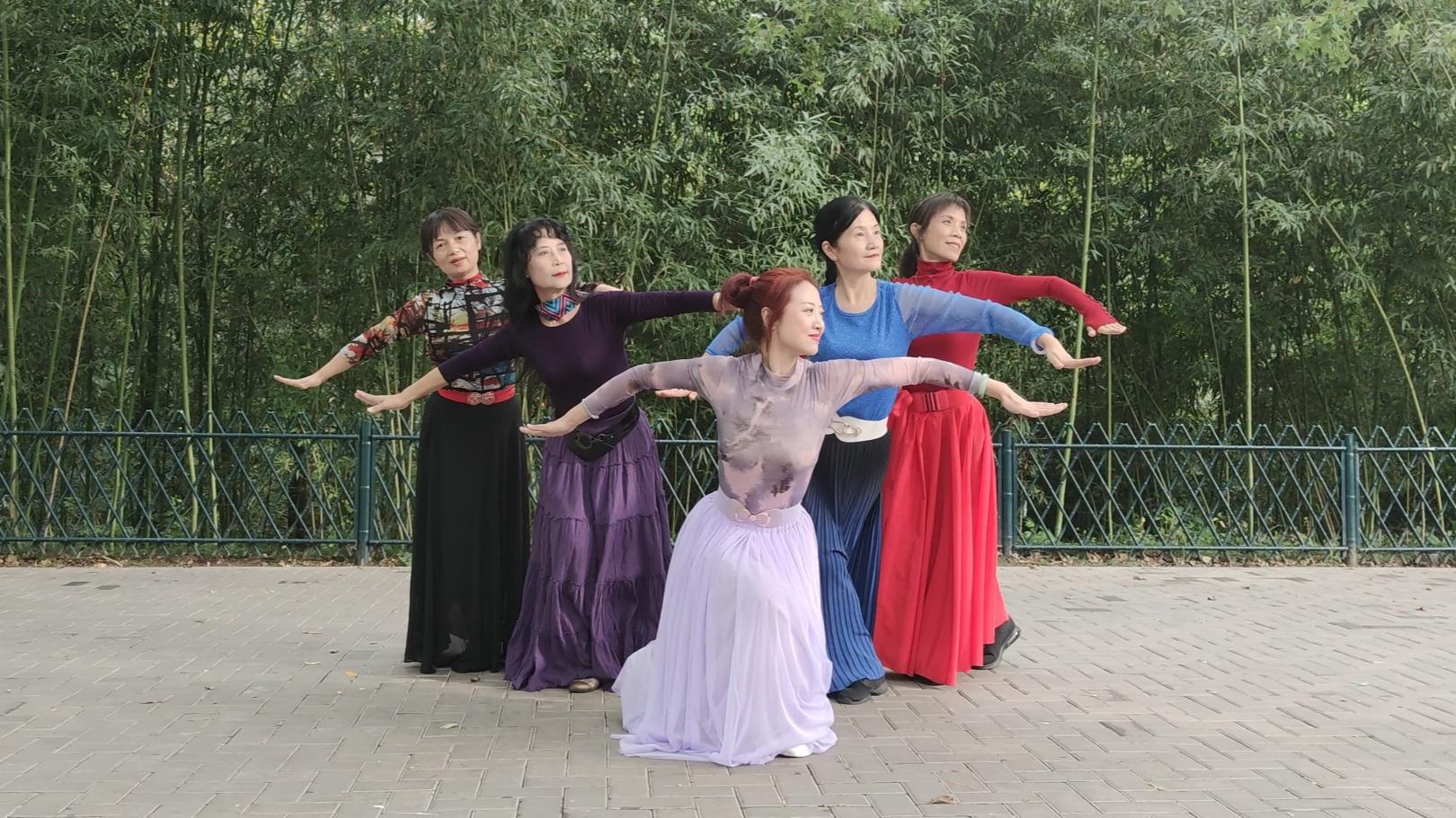 广场舞翻身农奴把歌唱团队版睿睿老师领舞动作整齐好看