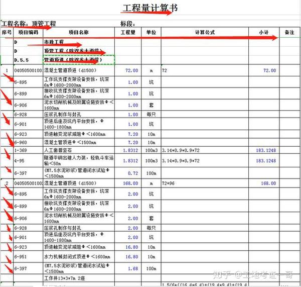 工程量计算 电气 顶管工程 工程计算模板 桥梁 清单定额 土建赠送 知乎