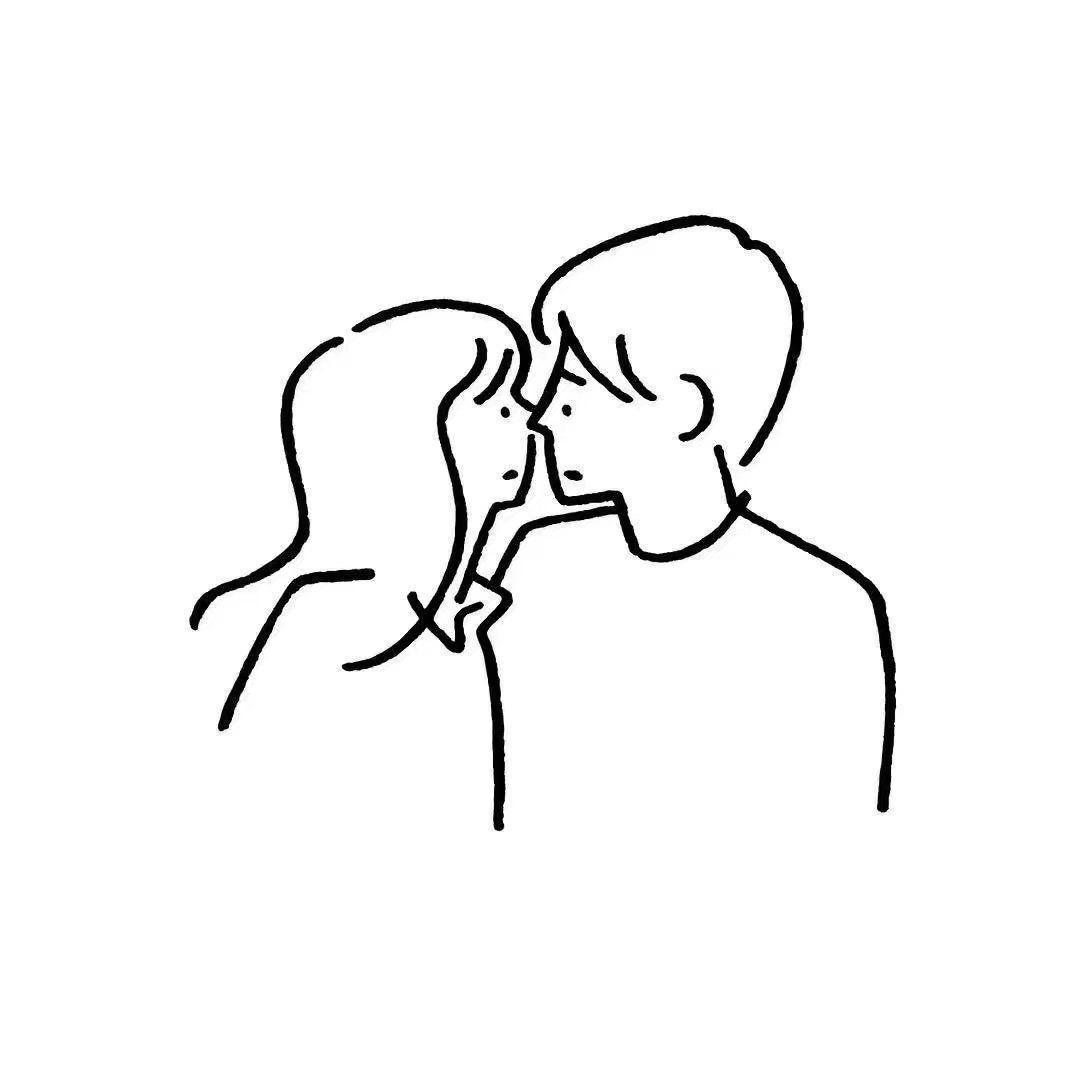 有没有类似这样白底简单黑色线条的人物图片作壁纸或者头像?