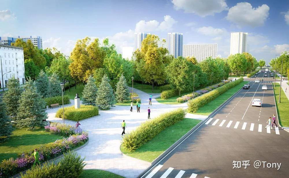 案例参考三角形街头绿地设计